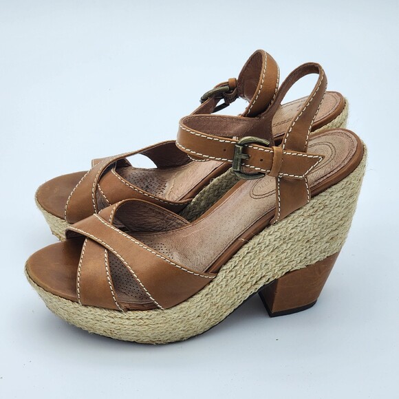Corso Como Roxi Caramel Platform Wedge Sandals Size 7.5 - Picture 4 of 9